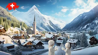 🇨🇭Most Beautiful Places In Switzerland in Winter: Jungfrau, Lauterbrunnen, 4K Relaxing Winter Walk