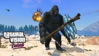 KING KONG VS AIRFORCE KILLER ARMY! (GTA 5 PC MODS NVE)