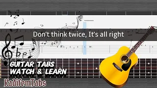 Eric Clapton - Don't think twice, It's all right | Electric Guitar Tabs