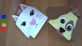Hund und Katze basteln aus Papier 🐱 Paper Craft Hand Puppet DOG CAT 🐶 собака своими руками из бумаги