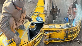 Genius Mechanic Repair excavator Boom with Amazing Technique || How to Repair Excavator Boom