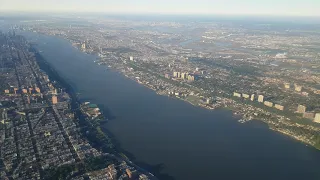 From LaGuardia Airport Over Manhattan, Hudson River and NJ