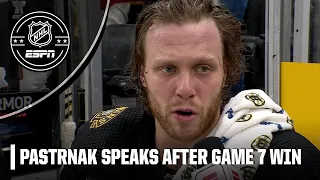 David Pastrnak reacts to scoring OT winner for Bruins in Game 7 | NHL on ESPN