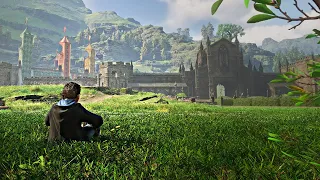 8 Hours Sitting on the Grass 🌿 Hogwarts Grounds Afternoon | Relaxing Ambience & Soft Music