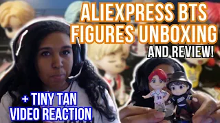 UNBOXING & REVIEWING ALIEXPRESS FAKE BTS FIGURES| Plus TinyTan Reaction!