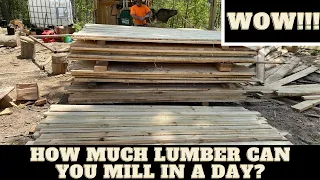 How much lumber can you produce in one day on a woodland mill hm126 portable sawmill??