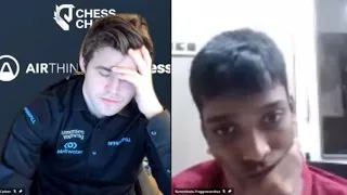 Final moments of Praggnanandhaa beating Magnus Carlsen | Airthings Masters 2022