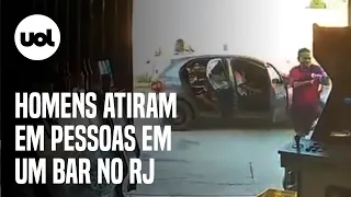 Homens atiram em pessoas em bar no Rio de Janeiro; vídeo flagra o momento do ataque