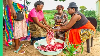 Bizarre African Food!! Zimbabwe Village Cooks Whole Cow!!