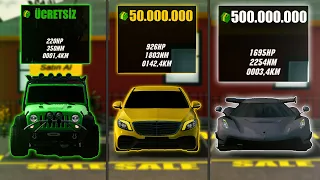 500.000.000$ OYUN PARASI HARCADIM !! PAZARDAKİ TÜM ARABALARI SATIN ALDIM | Car Parking Multiplayer