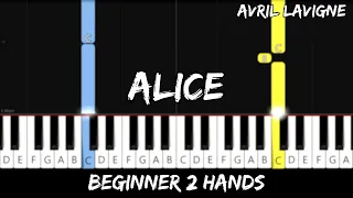 Avril Lavigne - Alice - Easy Beginner Piano Tutorial - For 2 Hands