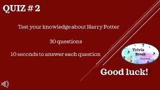 All things Harry Potter 30 question trivia quiz