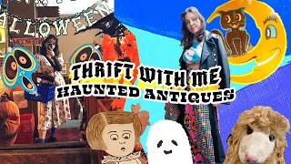 thrift with me at a haunted antique mall! 👻 | thrift haul halloween kathleenillustrated