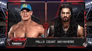 WWE: Roman Reigns vs John Cena- Fall Count Anywhere- Full Match