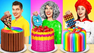 ¡Desafío de Cocina Yo VS Abuela! | Recetas Secretas de Decoración de Pasteles por YUMMY JELLY