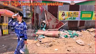 Asia! Daily life of Khmer people! Living environment!4kStreetscape