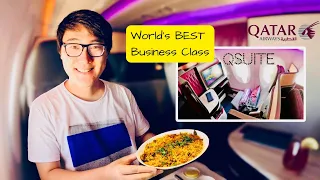 World's BEST Business Class: Qatar Airways Qsuite A350-1000 Cairo to Doha