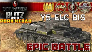 WoT BLITZ GREAT BATTLES - Y5 ELC BIS. 1700 PURE EXP! Raiseniai, Mastery Badge, Top gun, High caliber