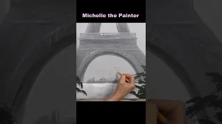 PARIS IN WINTER #art #acrylic #acrylicpainting #drawing #acrylictechniques #paintingtutorial #paint