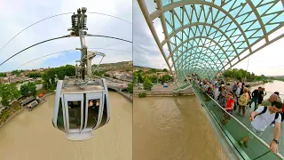 360° - Aerial Tramway and The Bridge of Peace (Tbilisi, Georgia)