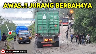 Awas Jurang‼️Cegah Insiden - Mobil Truk Bermuatan Ditarik Melewati Tanjakan Licin Berbahaya