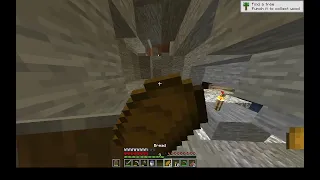 Mining for ores in Minecraft.