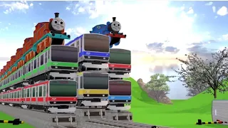 【踏切アニメ】でこぼこの鉄道線路での 8 Train Crossing🚦 Fumikiri 3D Railroad Crossing Animation #27