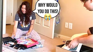 Destroying My Girlfriends ART SUPPLIES And Surprising Her With A New IPAD PRO! EMOTIONAL