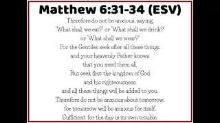 Matthew 6:31-34