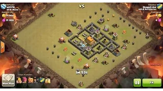 Clash of Clans TH6 vs TH6 Giant, Barbarian & Archer (GiBarch) (No Spells) Clan War 3 Star Attack