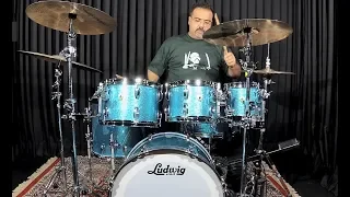 Bateria Americana na Veia! Ludwig Classic Maple Teal Blue Sparkle