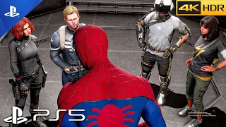 (PS5)Spider-Man Meets Avengers Scene | Marvel's Avengers [4K 60FPS HDR]