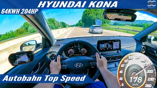 Hyundai Kona Electric Facelift 204HP (2021) - Autobahn Top Speed Drive POV