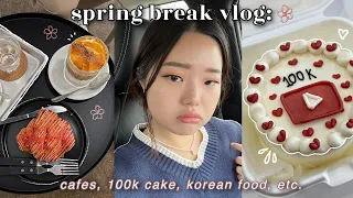 🌸 SPRING BREAK VLOG: 100k cake, aesthetic cafes, shopping with bf, lots of korean food 🍛✨