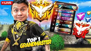 Top 1 Grandmaster Live Rank Push with V Badge Youtubers 😵 Tonde Gamer  #freefire #live