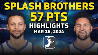 Splash Brothers! Steph Curry And Klay Thompson combine for 57 Pts in a win against Lakers