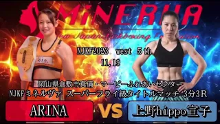 2023年11月19日ARINA vs 上野hippo宣子　NJKFミネルヴァスーパーフライ級王座決定戦　試合前意気込み