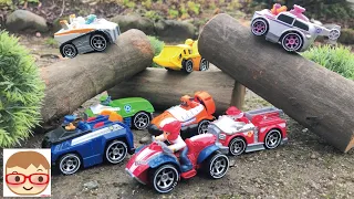 パウパトロールがトミカのはたらくくるまをレスキュー！ごっこ遊び！paw patrol rescue toys