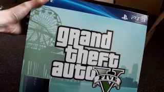 Unboxing Grand Theft Auto GTA V 5 Rockstar Games Super Slim Sony Playstation 3 PS PS3 500GB Bundle
