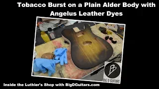 Tobacco Burst on a Plain Alder Guitar Body via Hand Rubbed Leather Dye