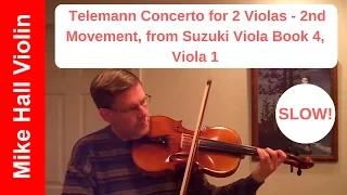 Telemann Concerto for 2 Violas, 2nd Movement, Viola 1 - Slow play along