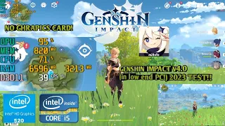 GENSHIN IMPACT v4.0 (in low end PC) INTEL i5 6200u | Intel hd520 TEST 8GB RAM