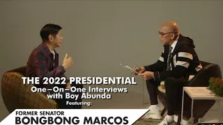 Bongbong Marcos one-on-one interview by Boy Abunda. re: OFW and Migrants