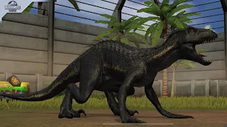 Finally unlocking my first superhybid the legendary Indoraptor and playable JWA