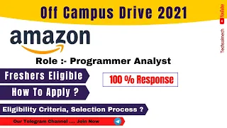 Amazon Recruitment 2021 | Off campus drive | job for freshers | recruitment and selection process