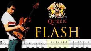 Queen - Flash (Bass Line + Tabs + Notation) By John Deacon