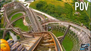 Mammut Front Row POV Tripsdrill Wooden Roller Coaster