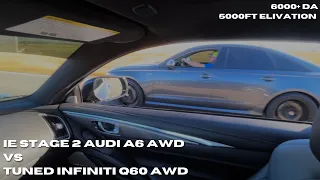 Tuned Infiniti Q60 AWD Vs Stage 2 Audi A6 AWD