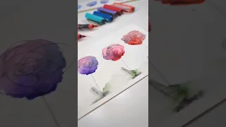 The most Effortless Way ~ paint abstract flowers using markers #painting #drawing #reels #watercolor