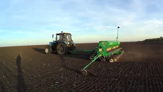 Посев озимой пшеницы/Sowing winter wheat 2020. Трактор Беларус 1221 + сеялка Ника - 6.